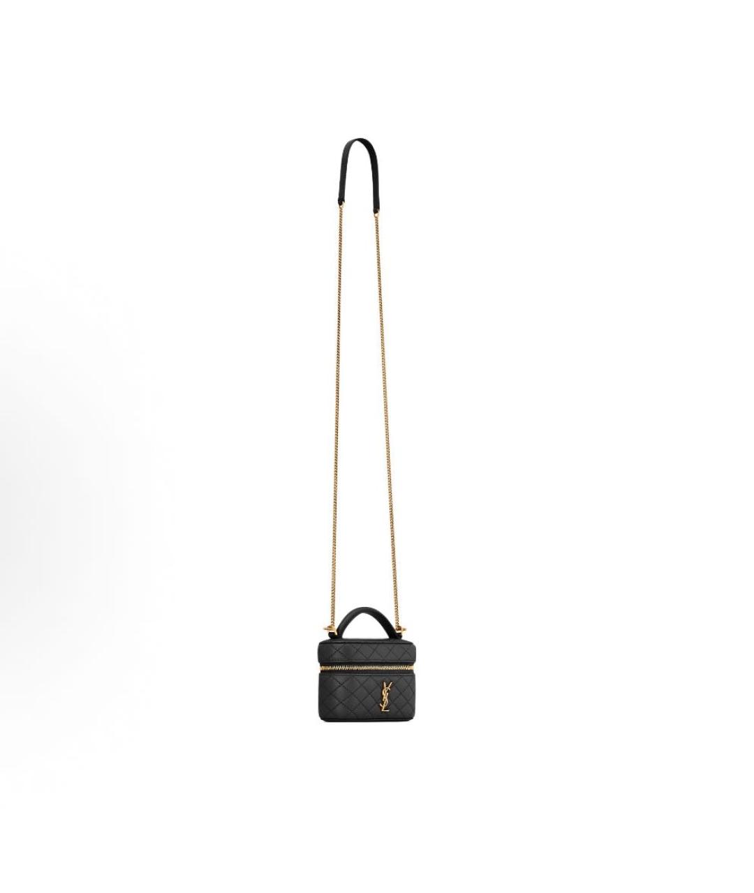 SAINT LAURENT Черная кожаная сумка через плечо, фото 4