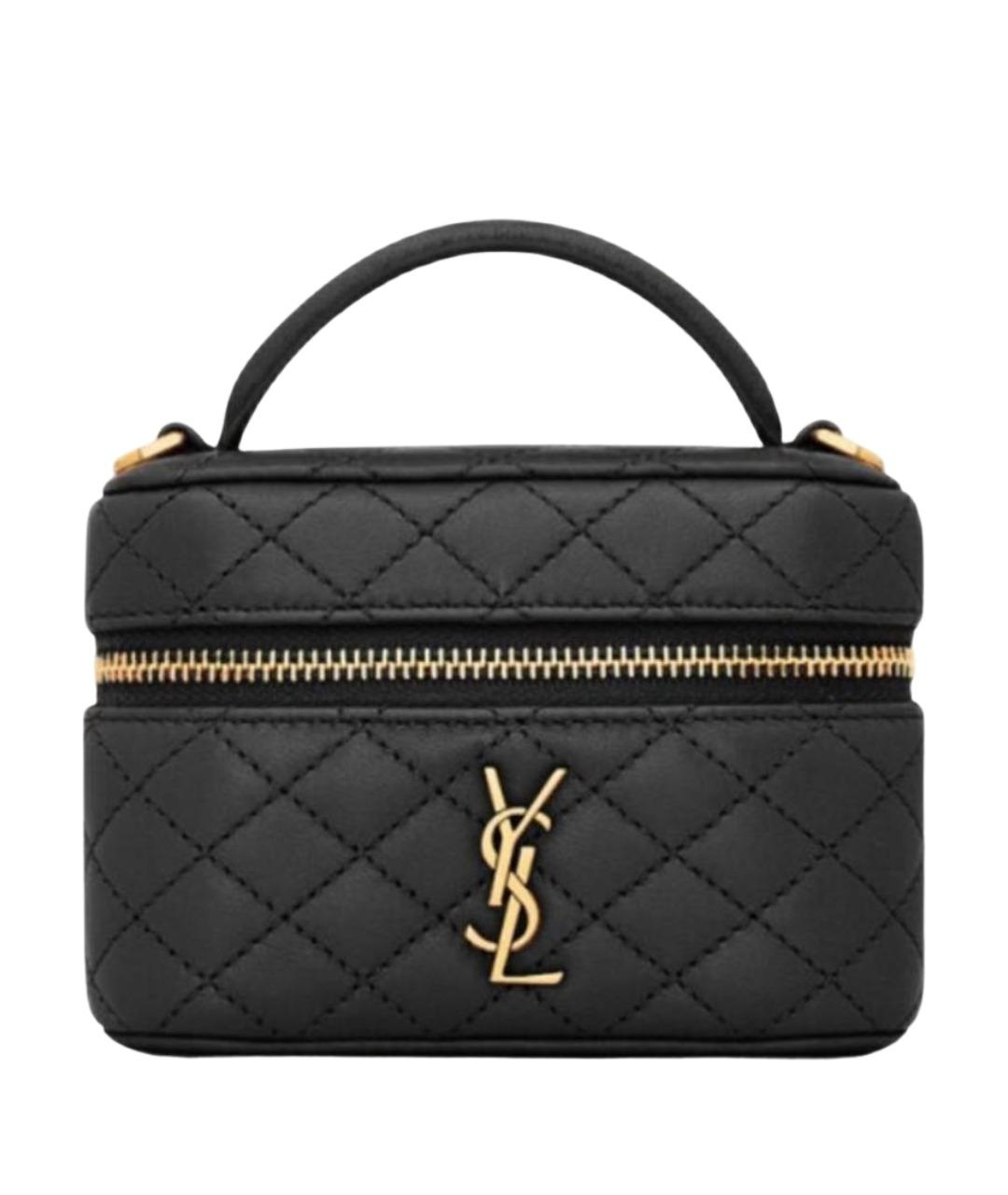 SAINT LAURENT Черная кожаная сумка через плечо, фото 1