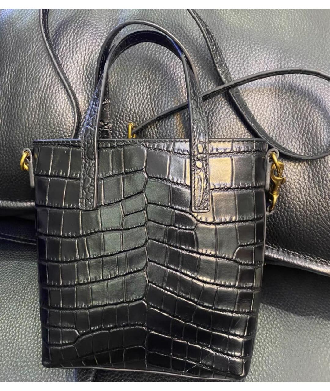 SAINT LAURENT Черная кожаная сумка через плечо, фото 7