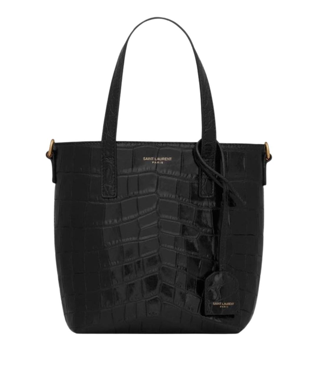 SAINT LAURENT Черная кожаная сумка через плечо, фото 1