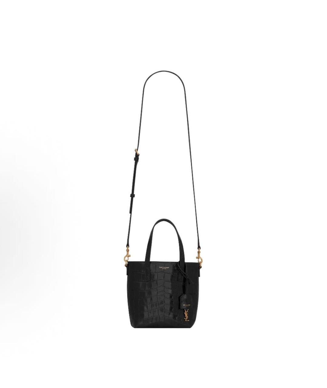 SAINT LAURENT Черная кожаная сумка через плечо, фото 3