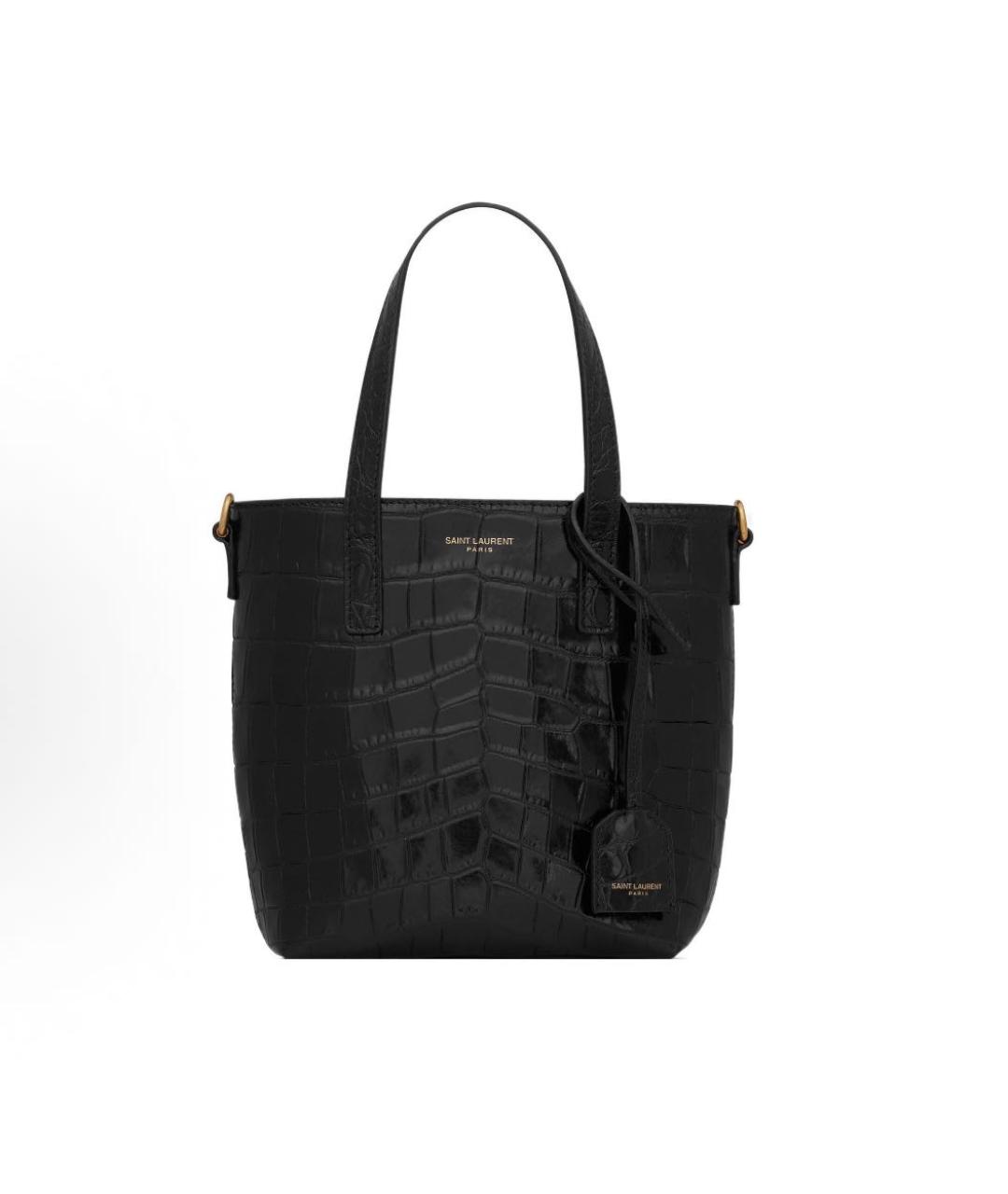 SAINT LAURENT Черная кожаная сумка через плечо, фото 9