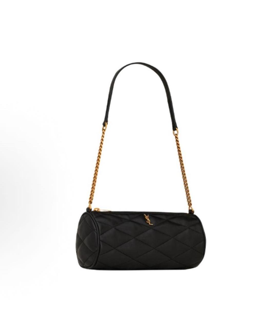 SAINT LAURENT Черная кожаная сумка через плечо, фото 2