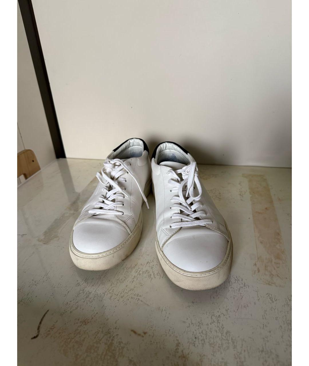 SERGIO ROSSI Белые кожаные низкие кроссовки / кеды, фото 2