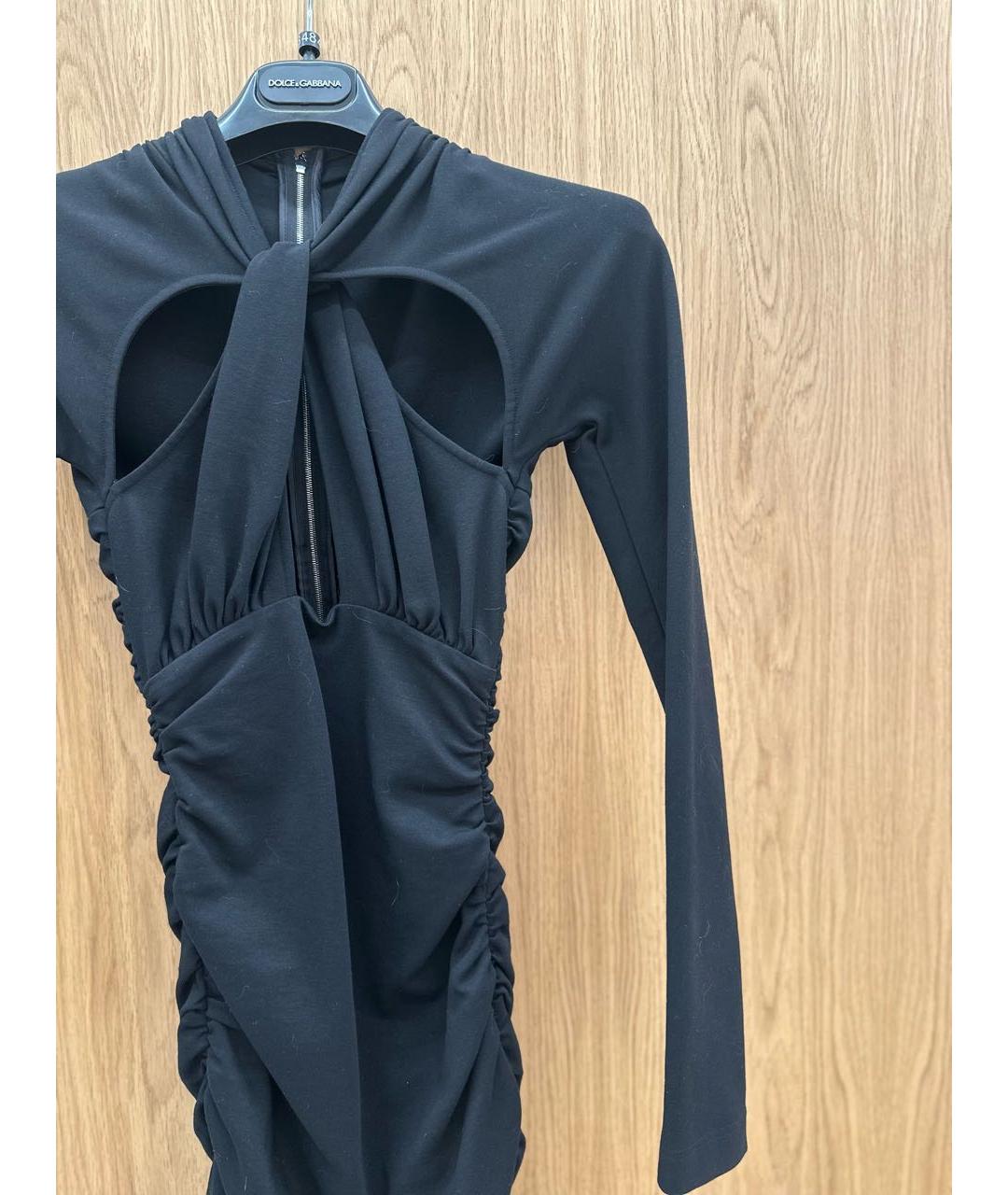 DOLCE&GABBANA Черное вискозное коктейльное платье, фото 3