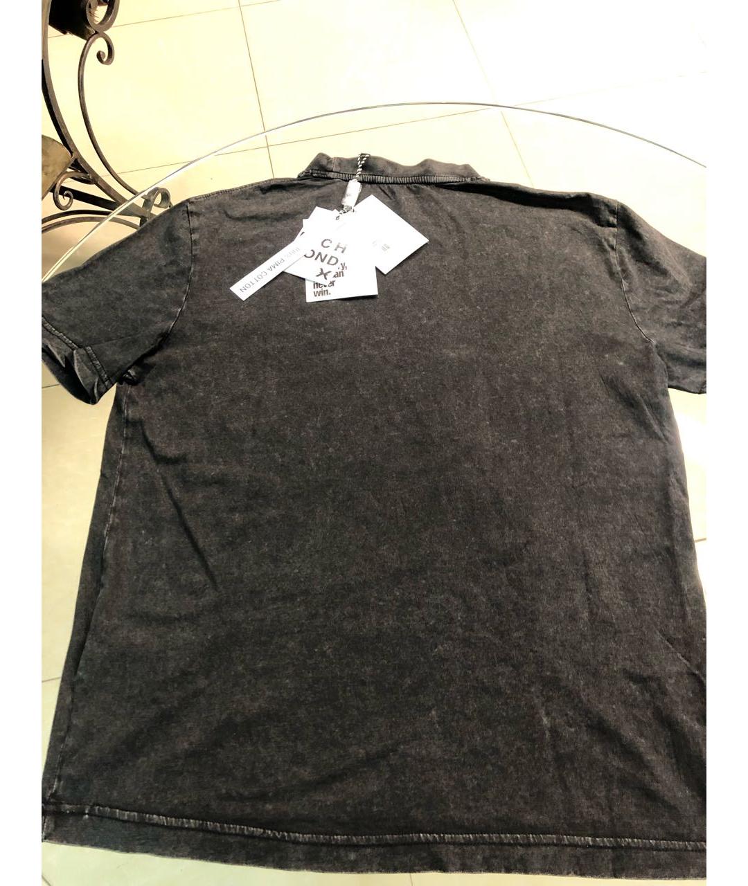 JOHN RICHMOND Антрацитовая хлопковая футболка, фото 6