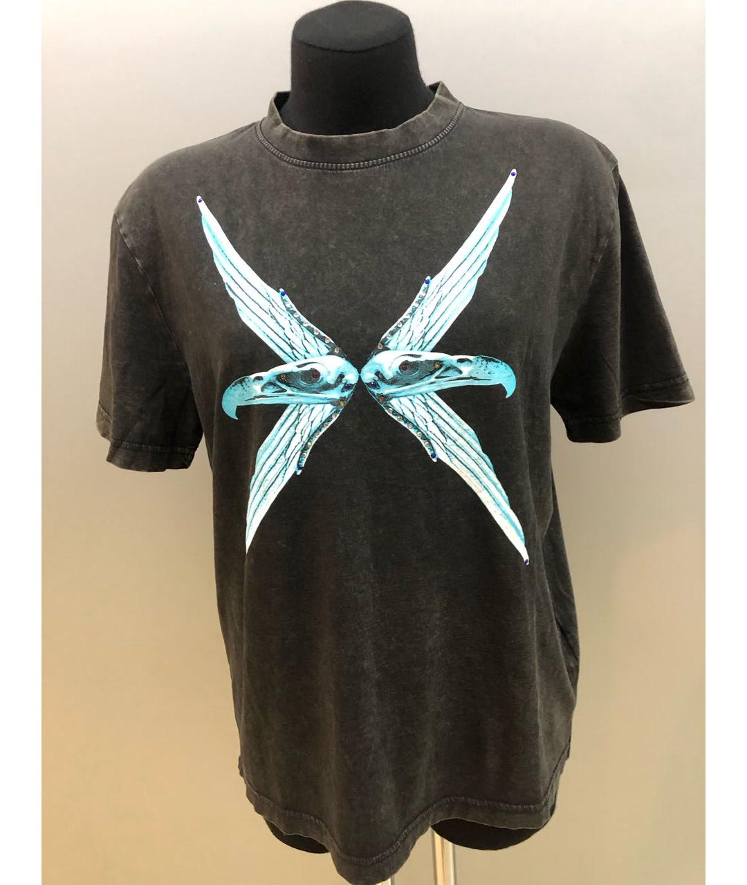 JOHN RICHMOND Антрацитовая хлопковая футболка, фото 9