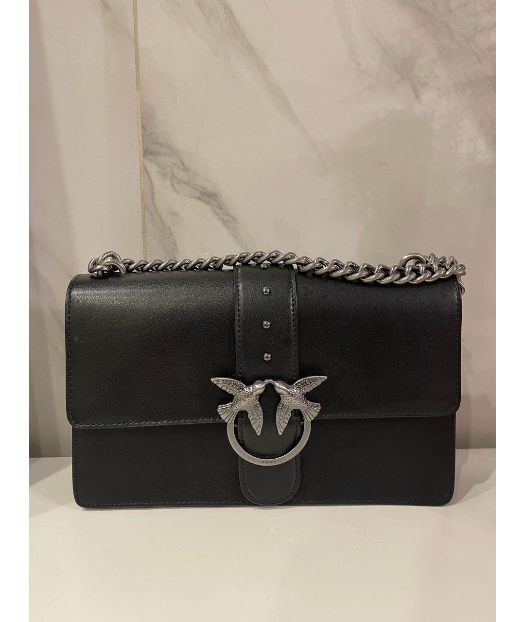 PINKO Черная кожаная сумка через плечо, фото 7