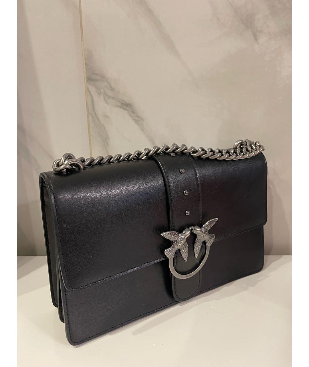 PINKO Черная кожаная сумка через плечо, фото 2