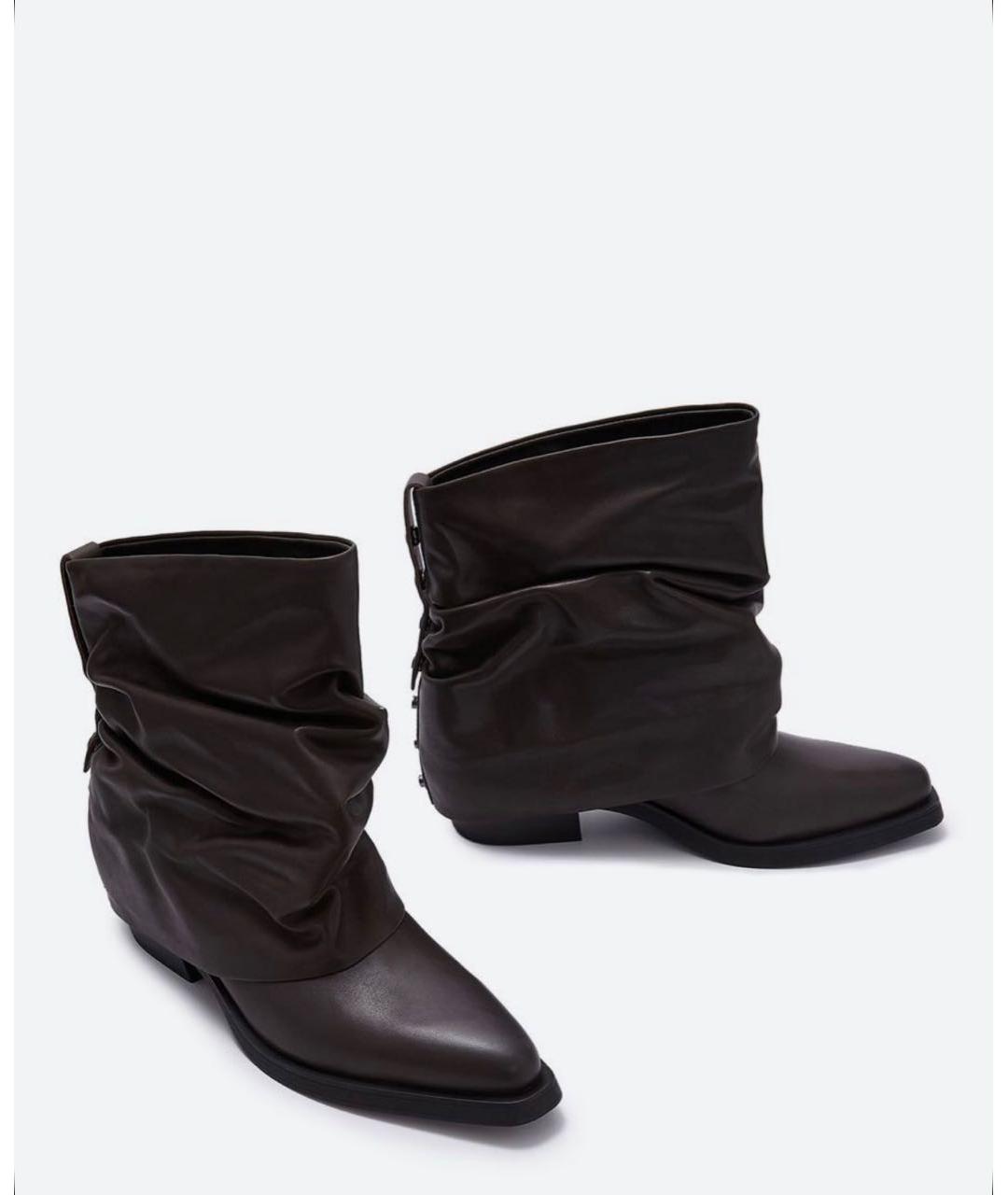 ASH Коричневые кожаные ботильоны, фото 6