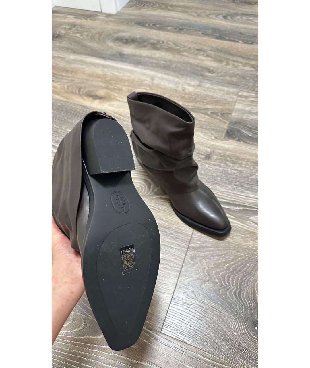 ASH Коричневые кожаные ботильоны, фото 4