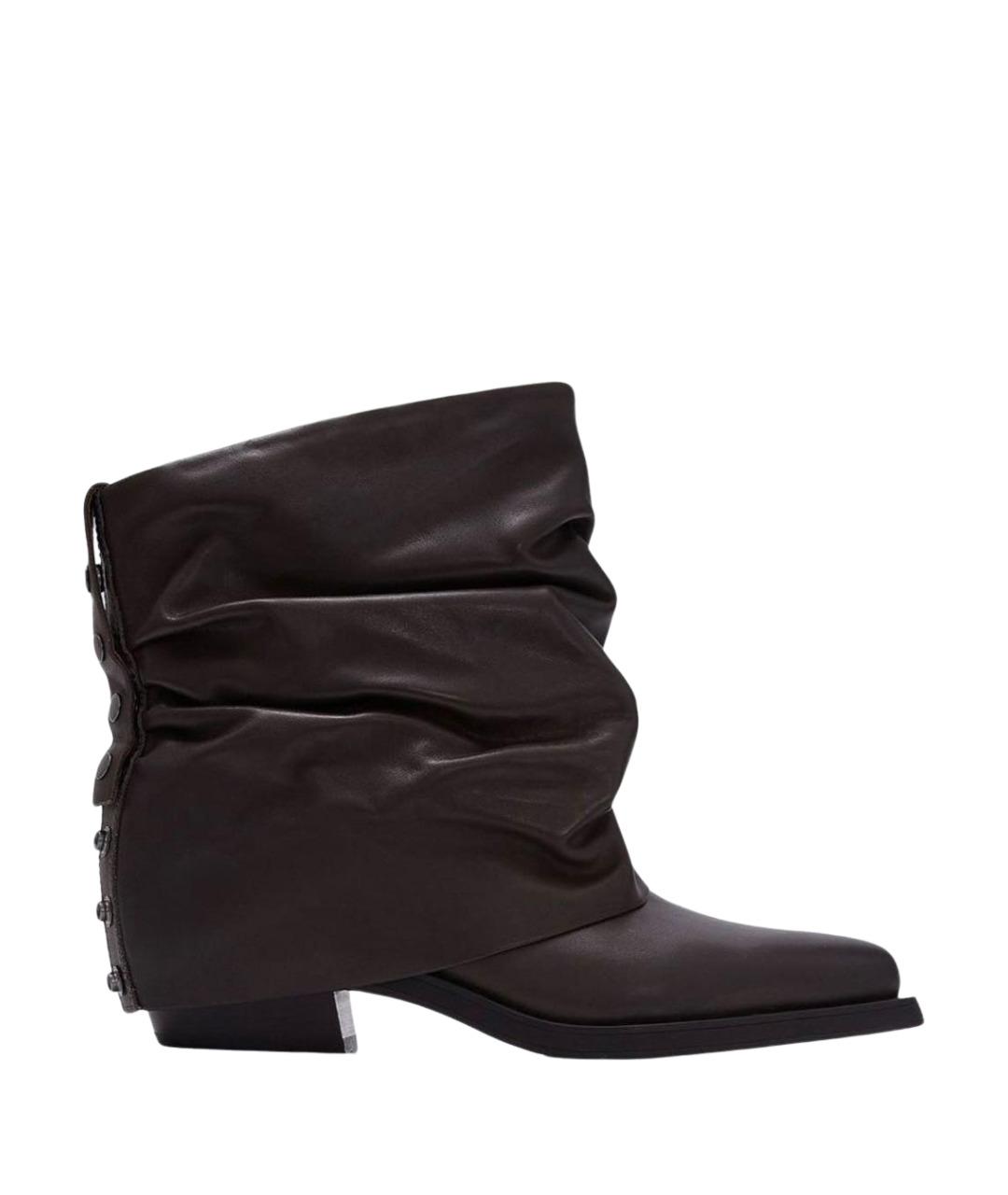 ASH Коричневые кожаные ботильоны, фото 1