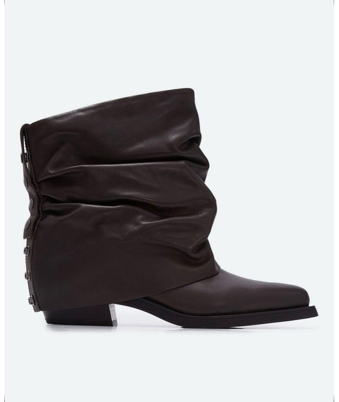 ASH Коричневые кожаные ботильоны, фото 8