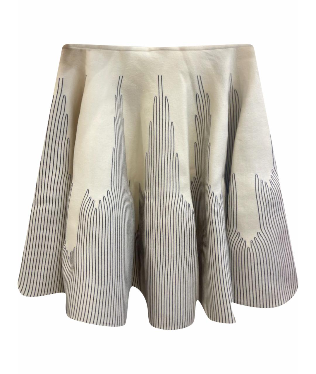 ALAIA Белая шерстяная юбка миди, фото 1