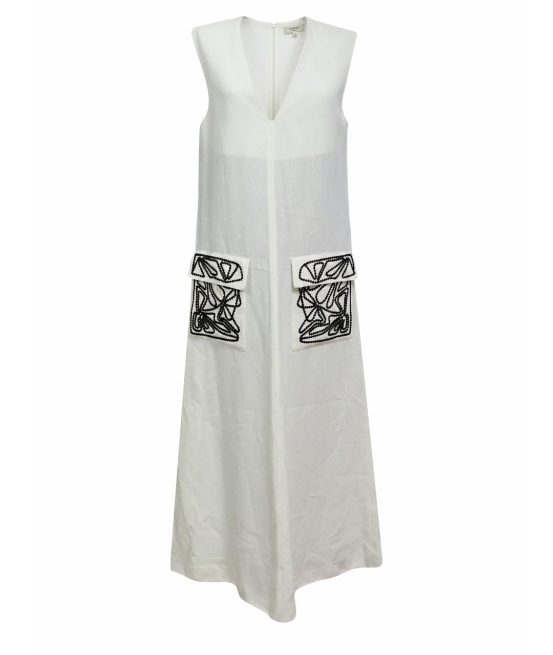 LORO PIANA Белое льняное повседневное платье, фото 1