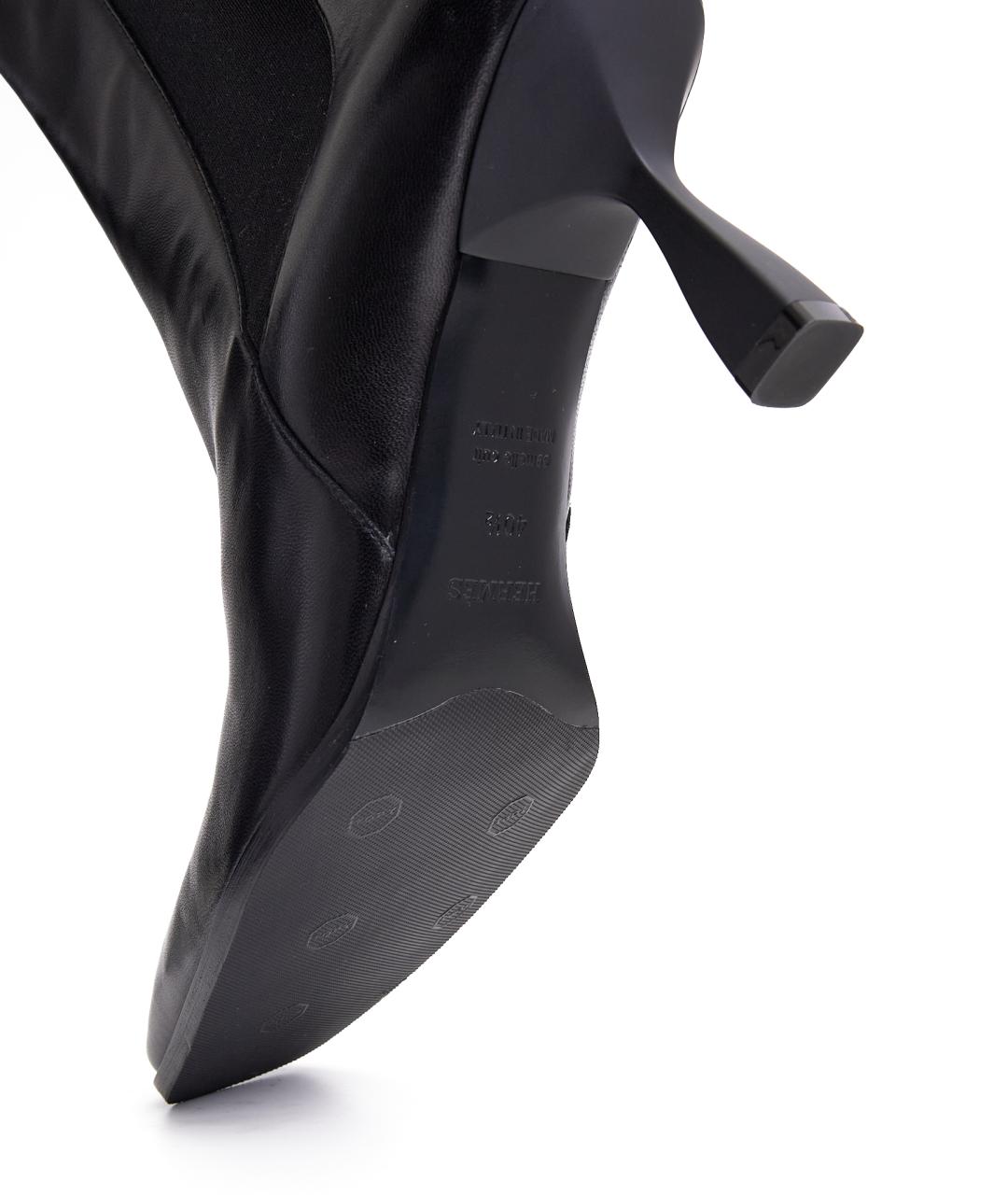 HERMES Черные кожаные ботильоны, фото 6