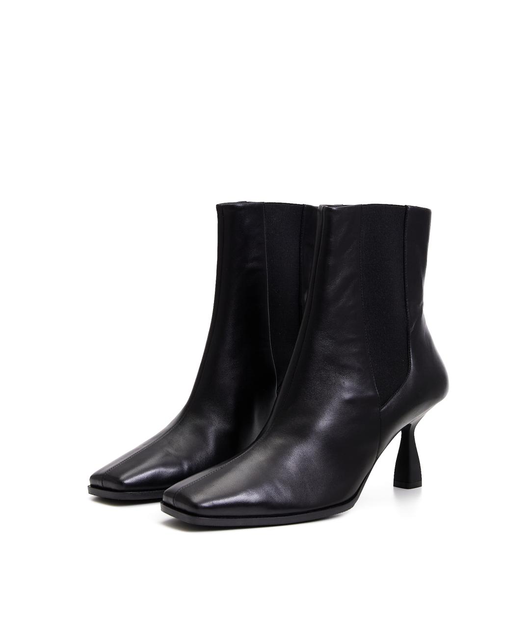 HERMES Черные кожаные ботильоны, фото 2