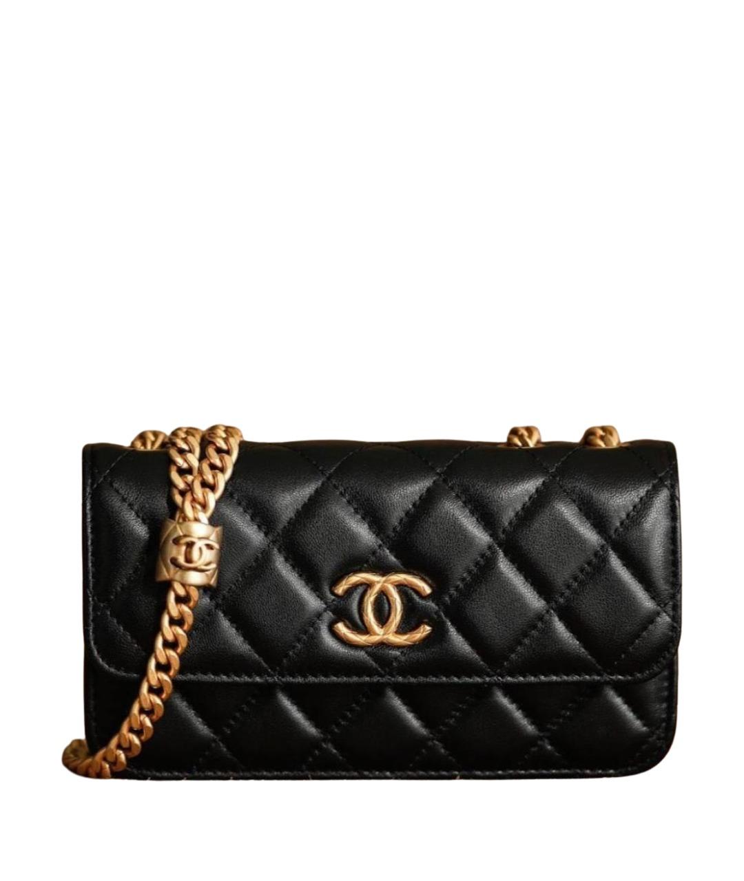 CHANEL Черная кожаная сумка через плечо, фото 1