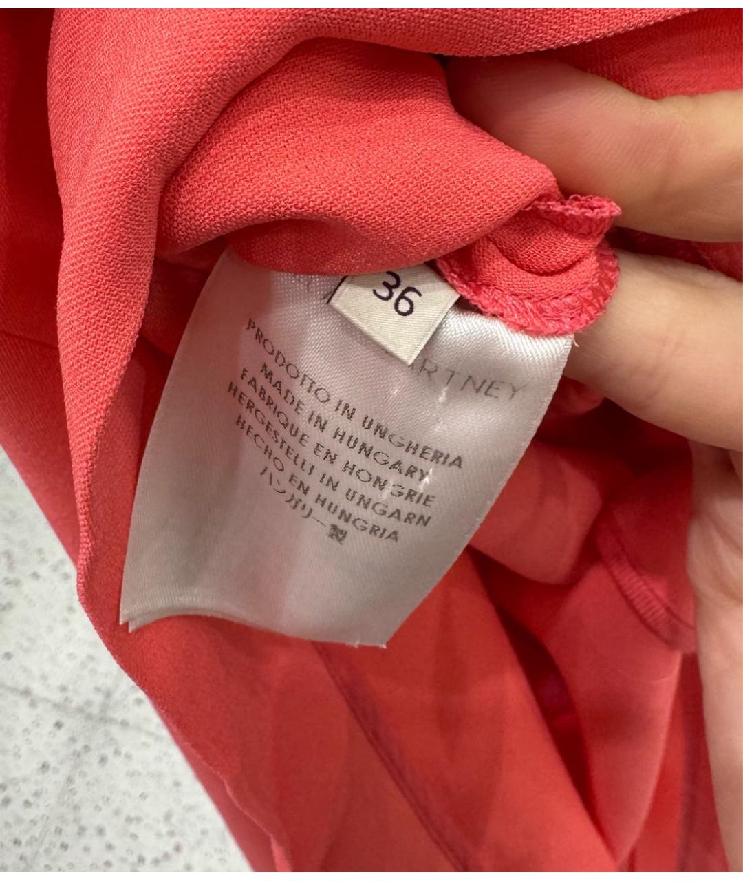 STELLA MCCARTNEY Коралловое хлопковое вечернее платье, фото 5