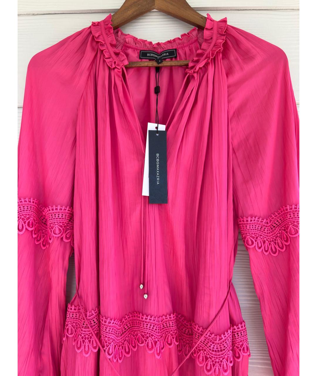 BCBG MAXAZRIA Розовое полиэстеровое повседневное платье, фото 2