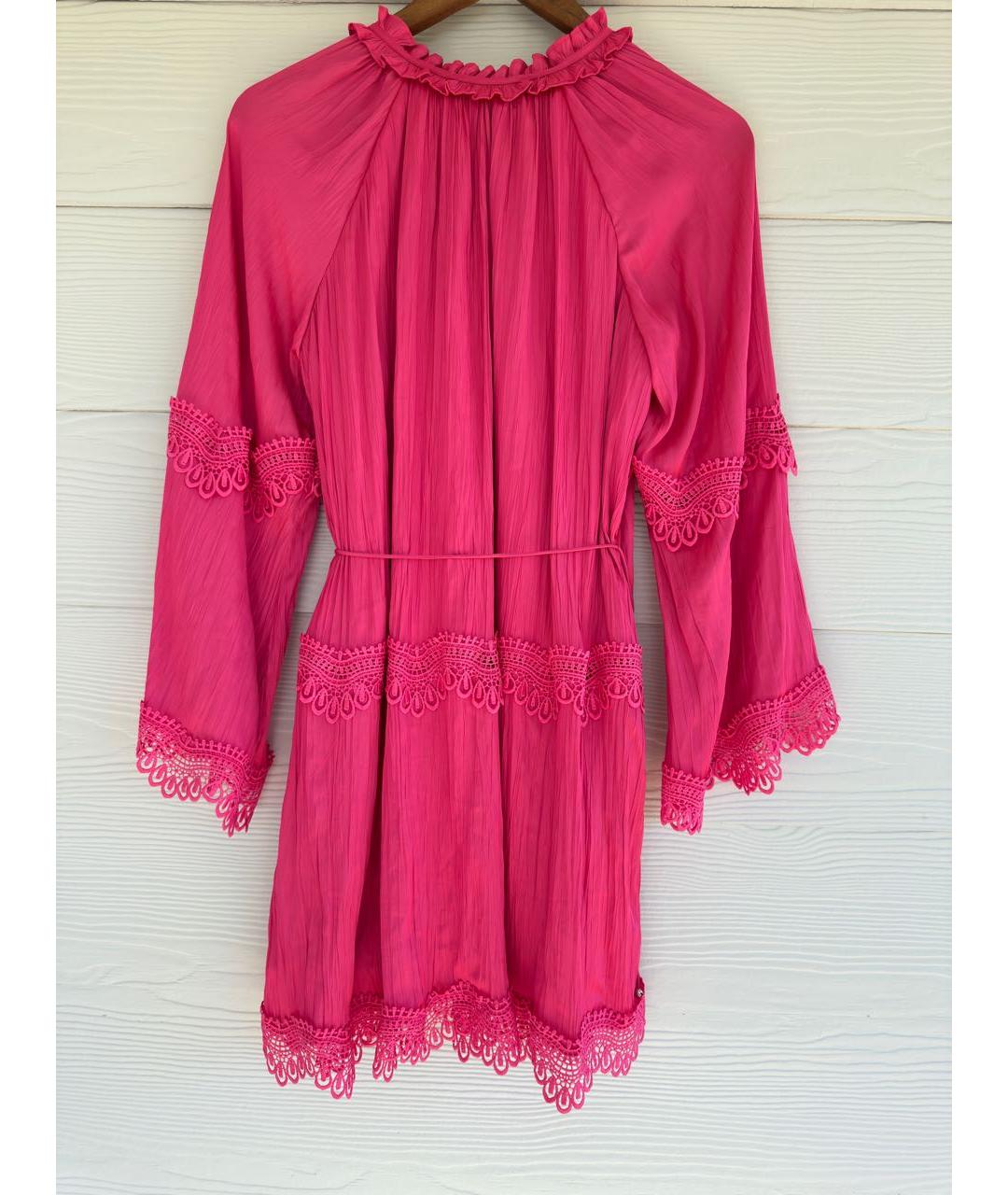 BCBG MAXAZRIA Розовое полиэстеровое повседневное платье, фото 6