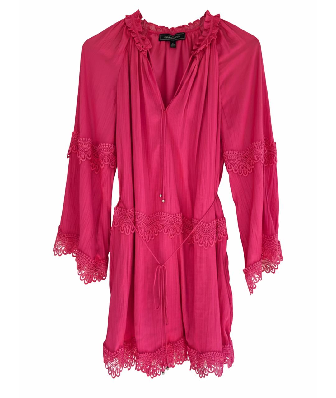 BCBG MAXAZRIA Розовое полиэстеровое повседневное платье, фото 1