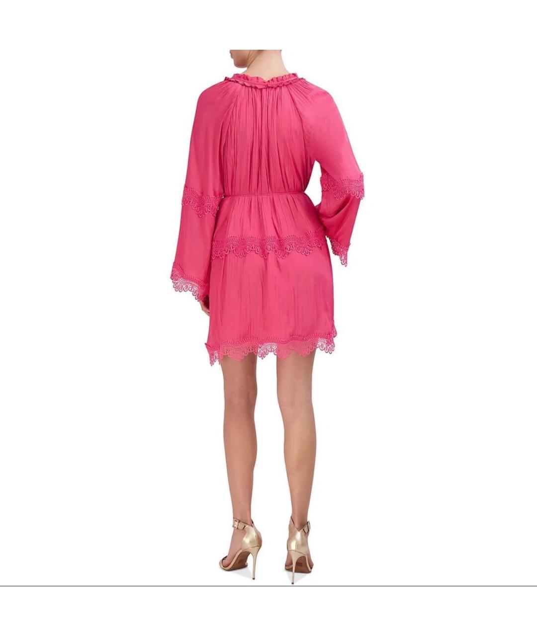 BCBG MAXAZRIA Розовое полиэстеровое повседневное платье, фото 8