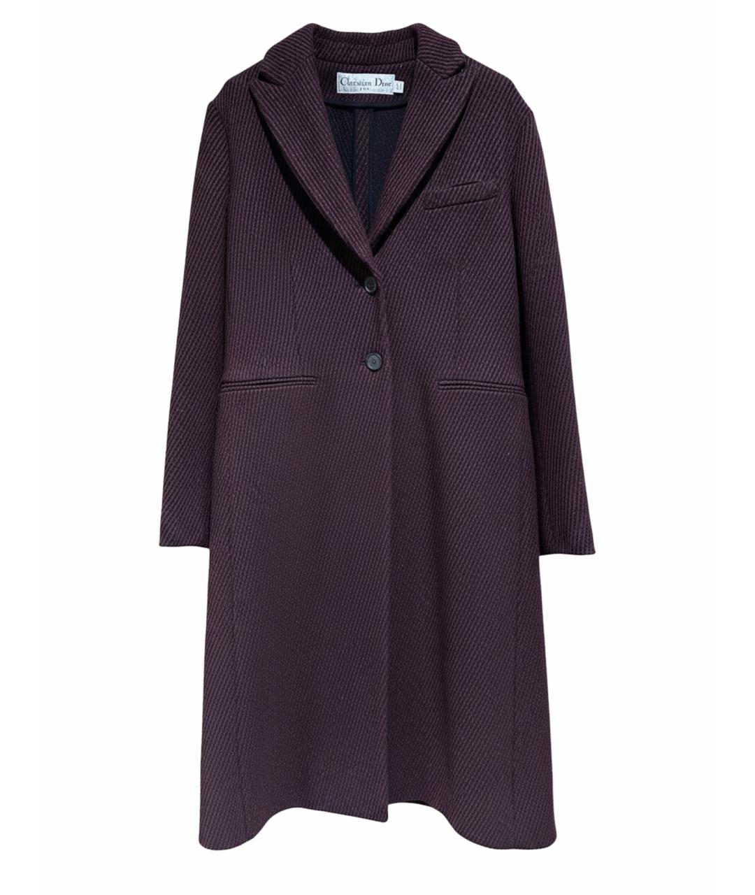 CHRISTIAN DIOR Бордовое шерстяное пальто, фото 1