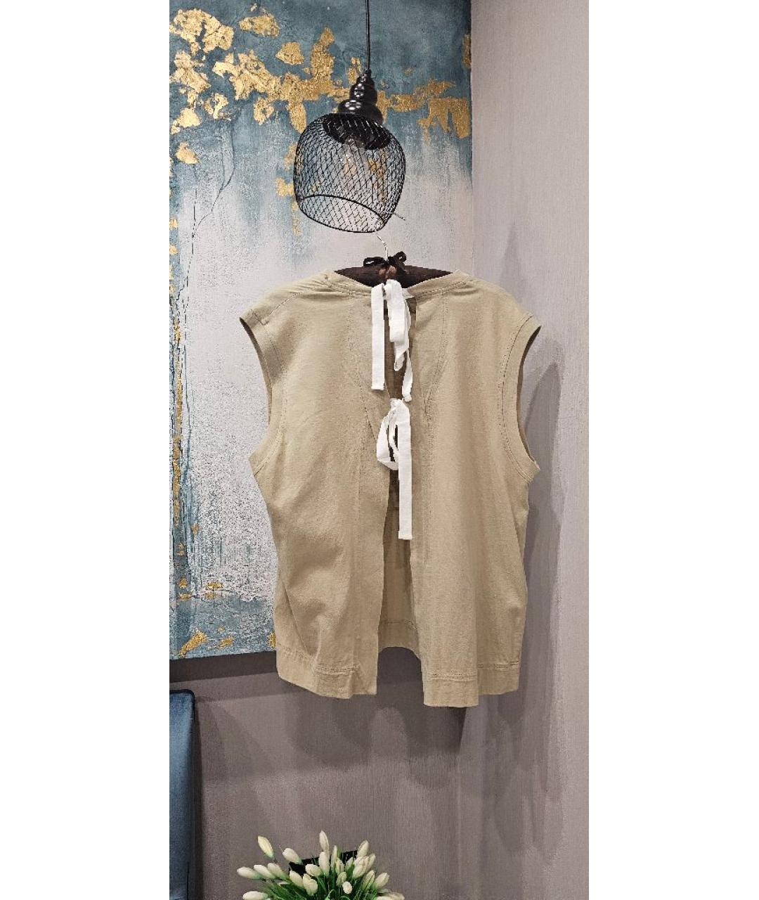 MARNI Бежевая хлопковая майка, фото 2