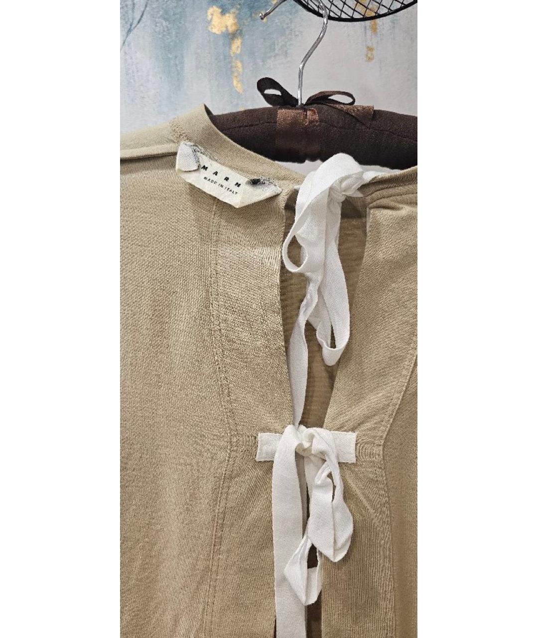 MARNI Бежевая хлопковая майка, фото 3