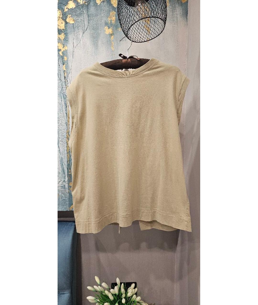 MARNI Бежевая хлопковая майка, фото 9