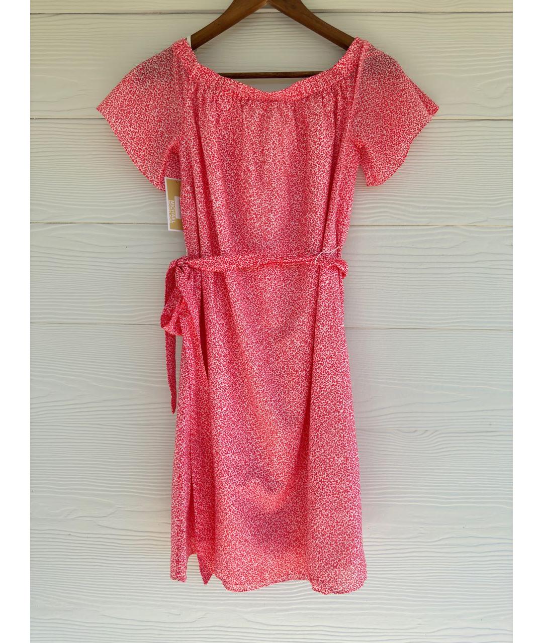 MICHAEL MICHAEL KORS Розовое хлопковое повседневное платье, фото 7