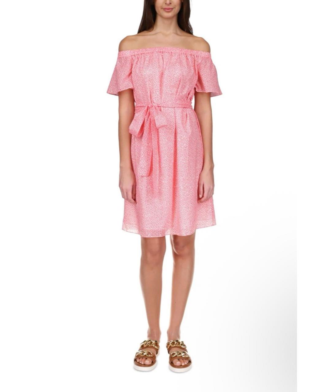 MICHAEL MICHAEL KORS Розовое хлопковое повседневное платье, фото 8
