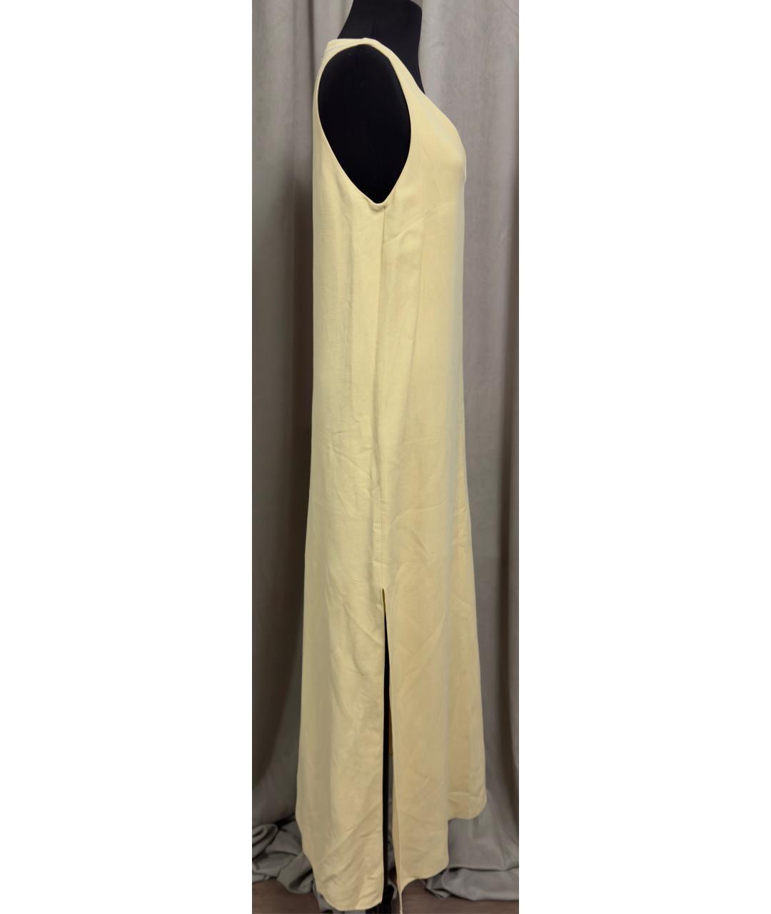 BRUNELLO CUCINELLI Бежевое вискозное повседневное платье, фото 4