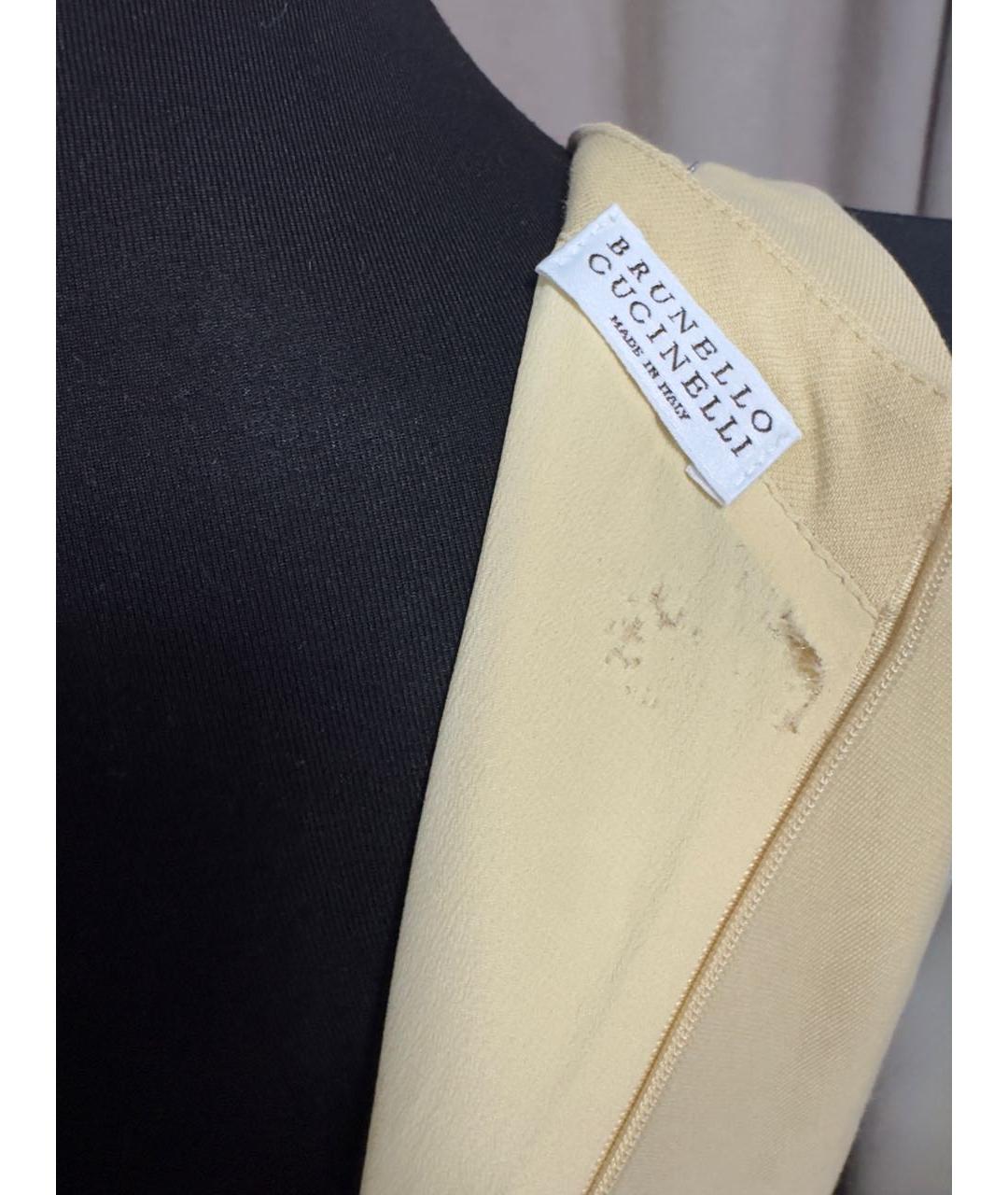 BRUNELLO CUCINELLI Бежевое вискозное повседневное платье, фото 3