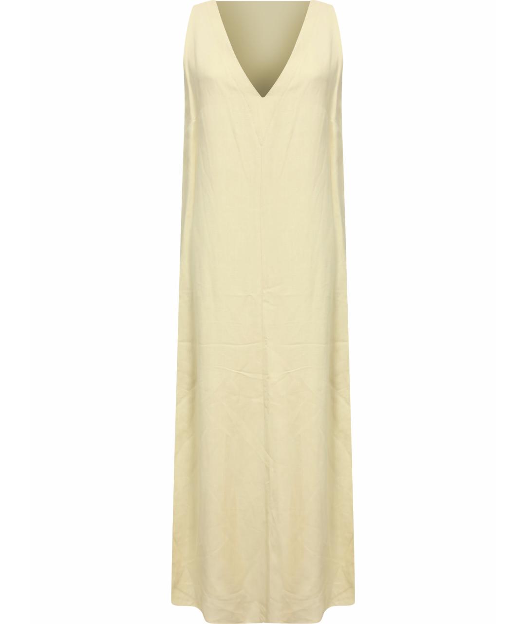 BRUNELLO CUCINELLI Бежевое вискозное повседневное платье, фото 1