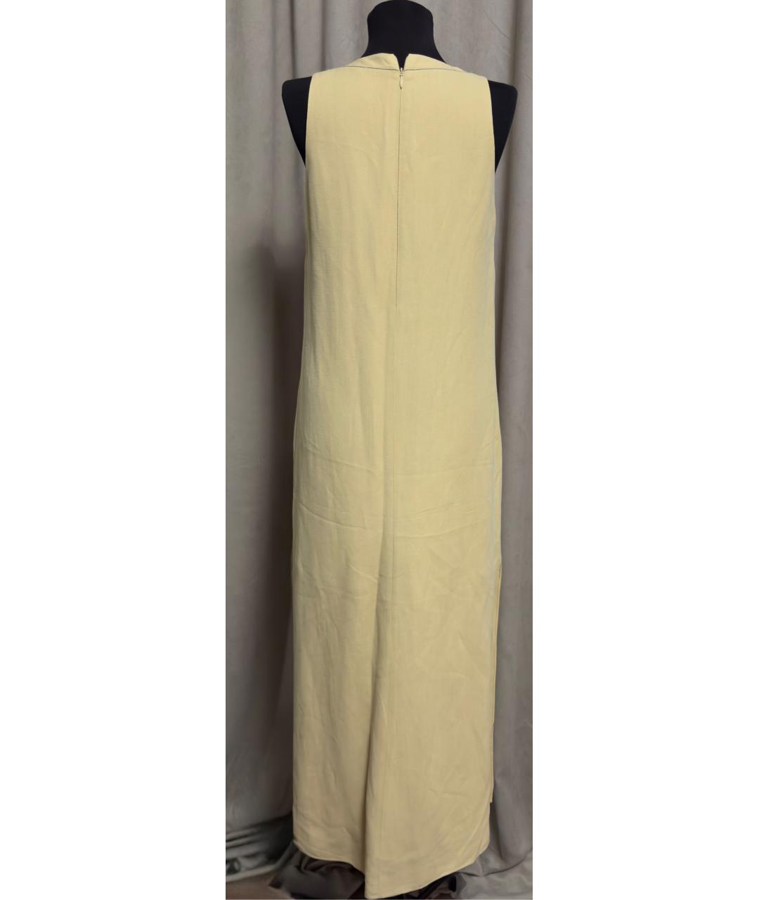 BRUNELLO CUCINELLI Бежевое вискозное повседневное платье, фото 2