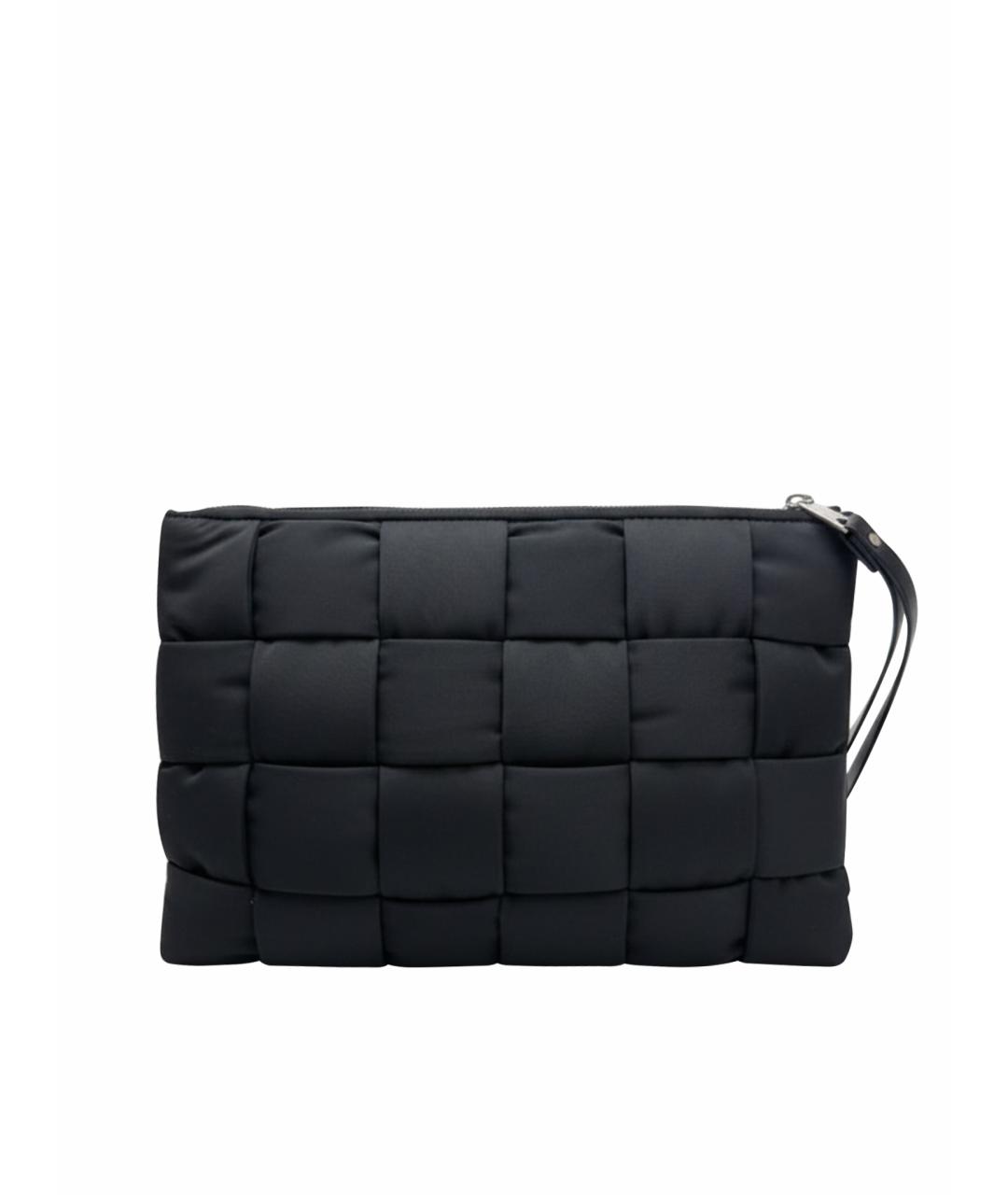 BOTTEGA VENETA Черная тканевая барсетка, фото 1