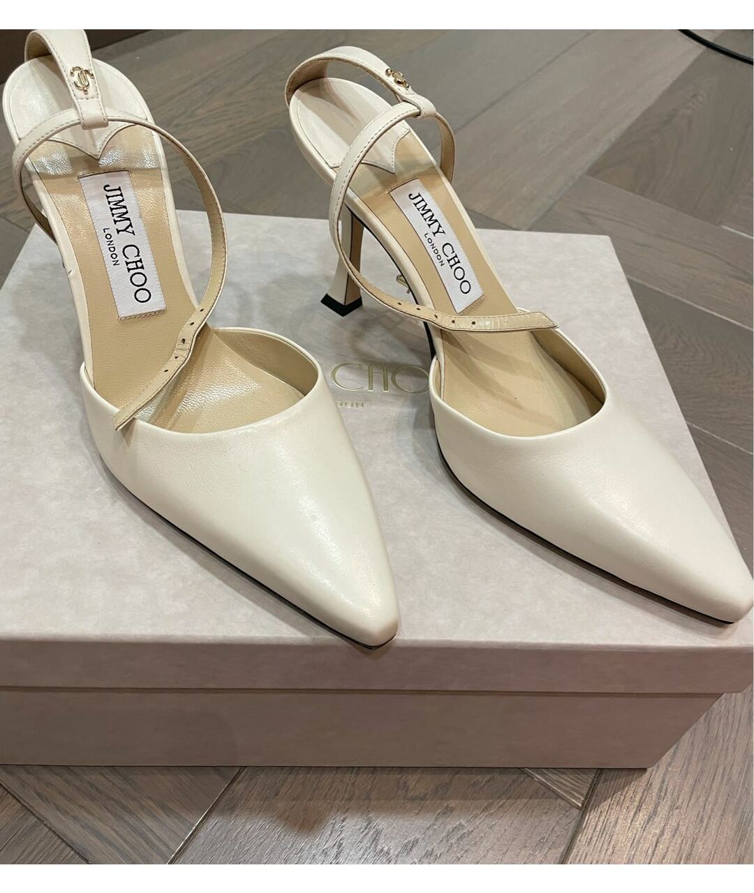 JIMMY CHOO Белые кожаные туфли, фото 2