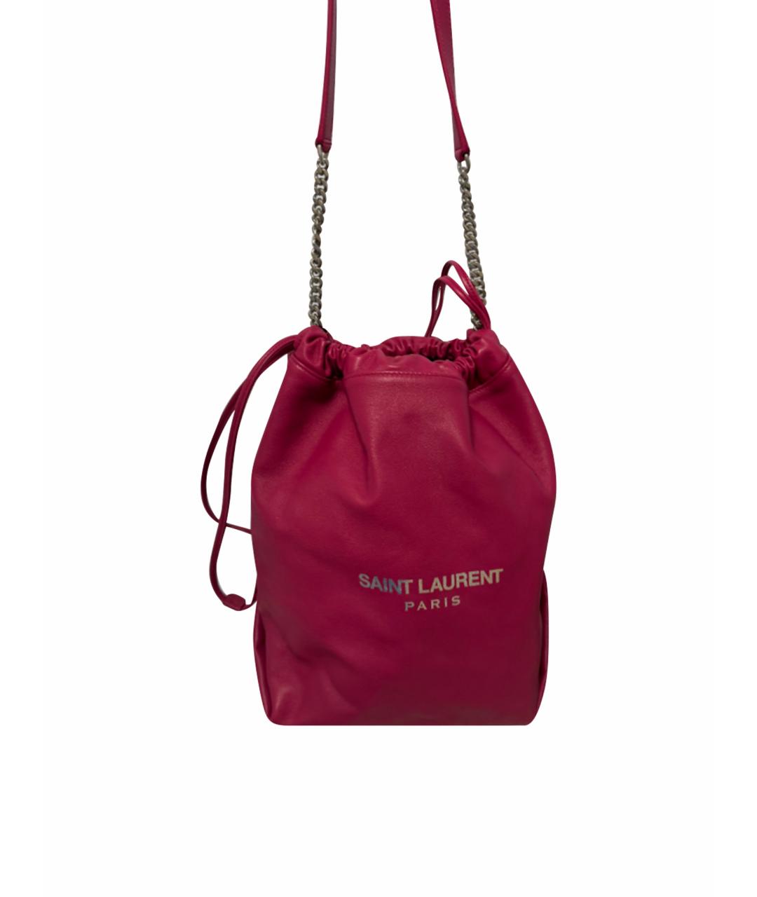 SAINT LAURENT Фуксия кожаная сумка через плечо, фото 1