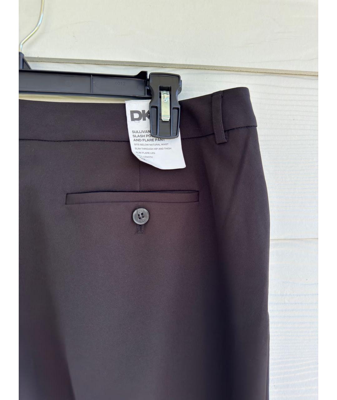 DKNY Черные полиэстеровые прямые брюки, фото 6
