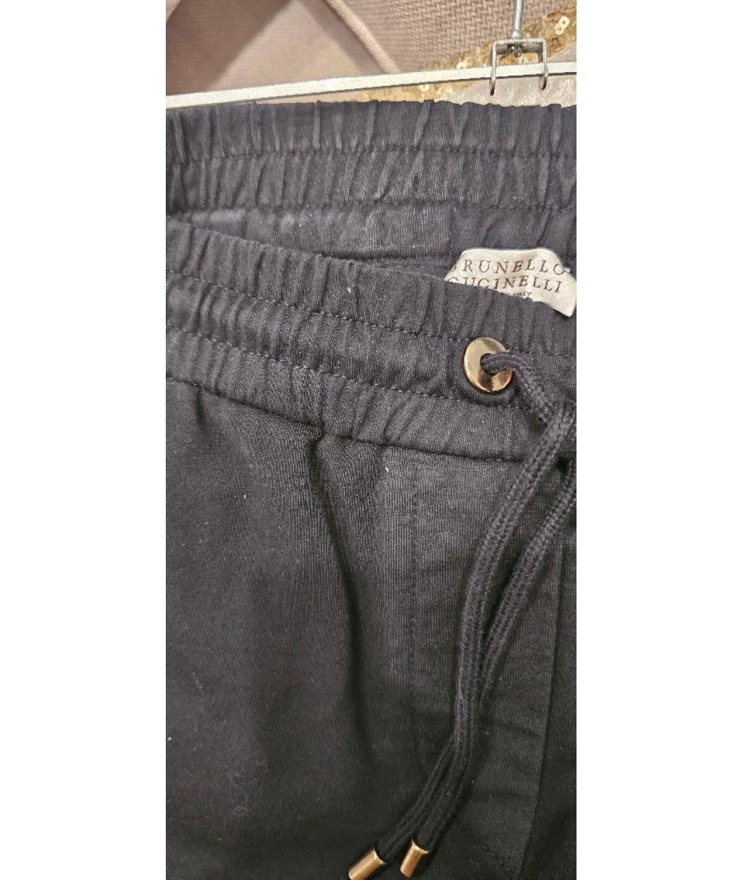 BRUNELLO CUCINELLI Черные хлопковые брюки узкие, фото 4