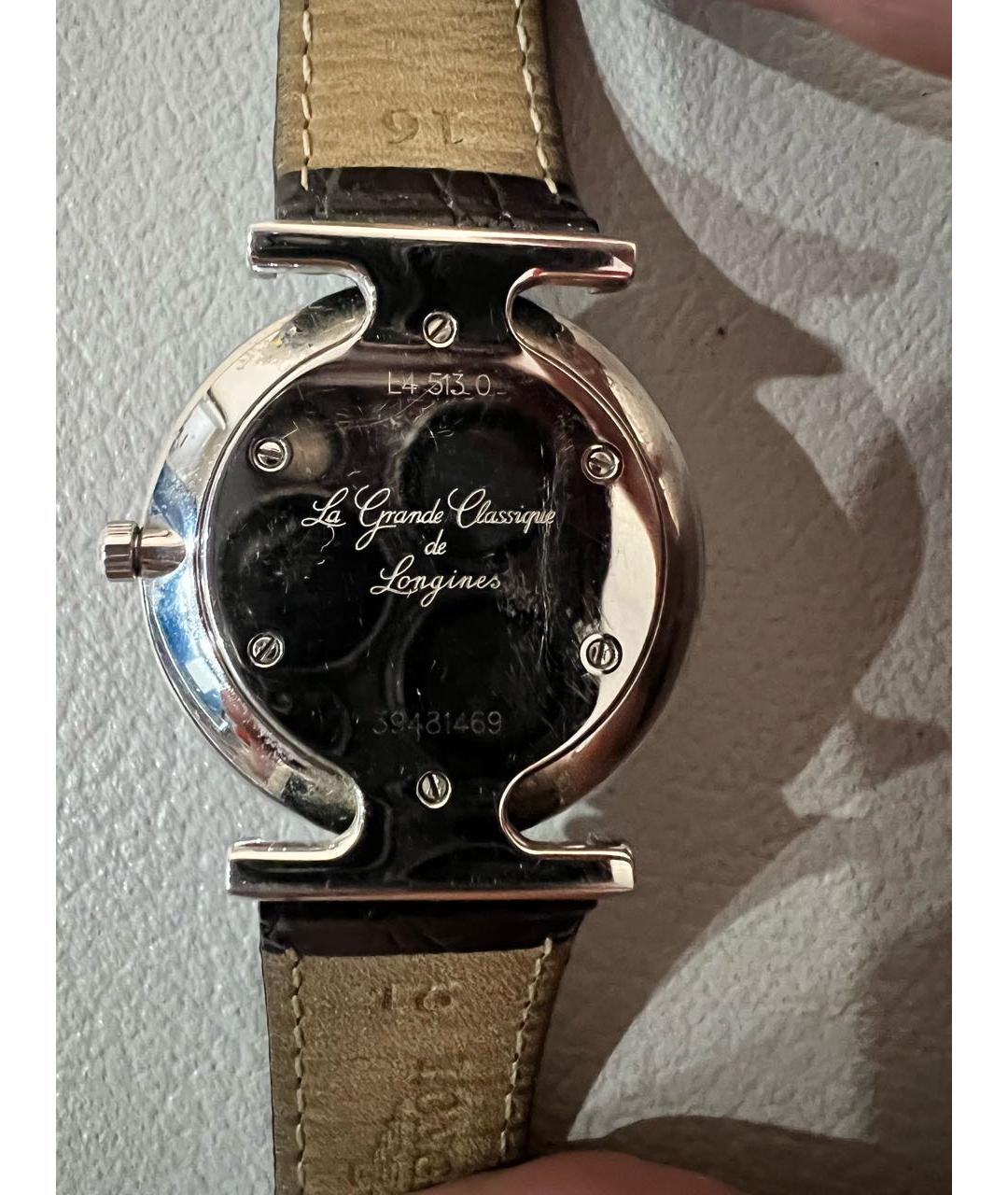 LONGINES Черные кожаные часы, фото 2