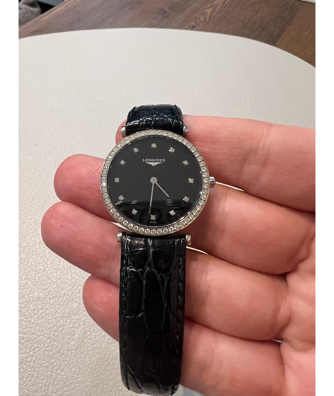 LONGINES Черные кожаные часы, фото 4