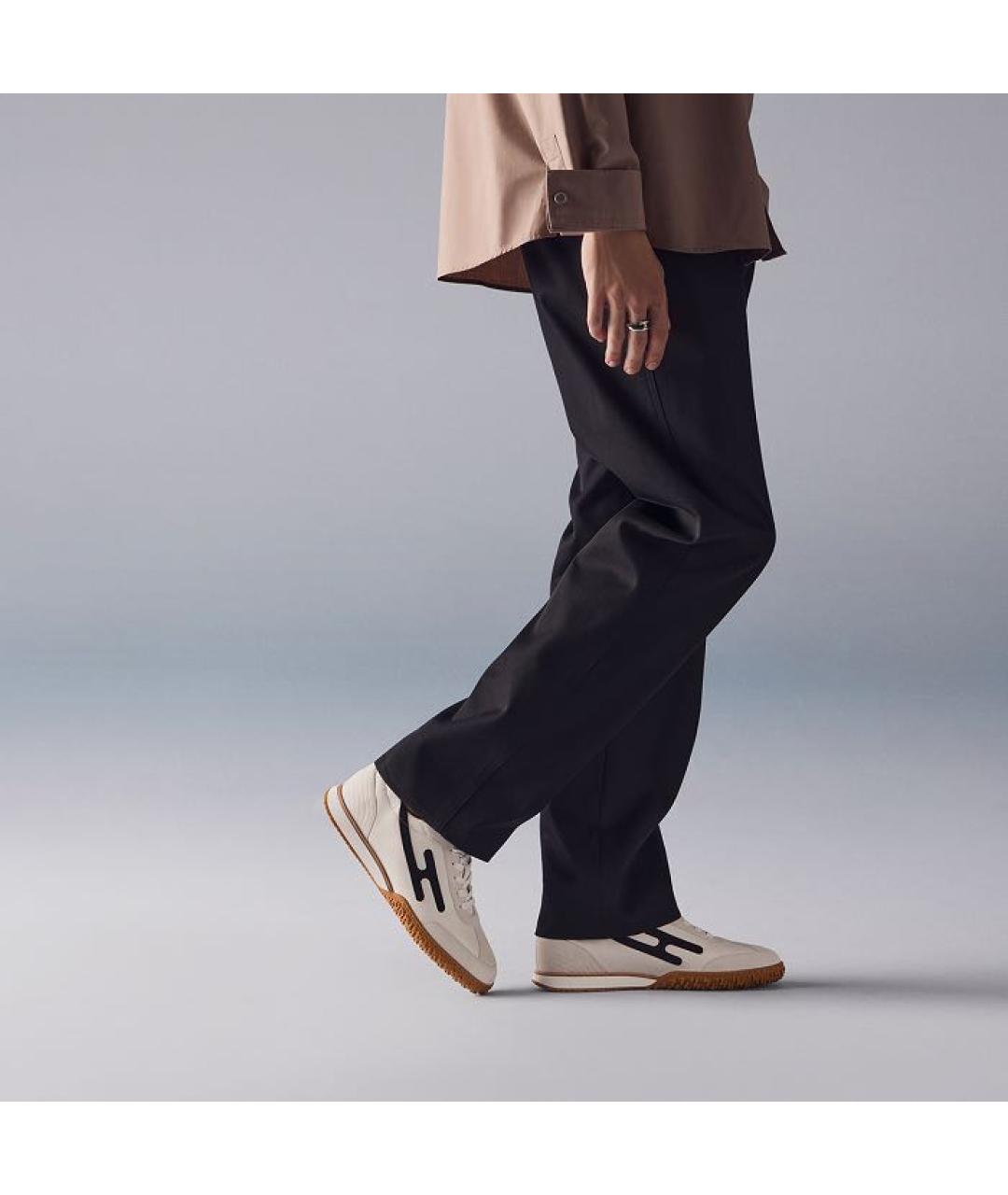 HERMES Белые кожаные низкие кроссовки / кеды, фото 3