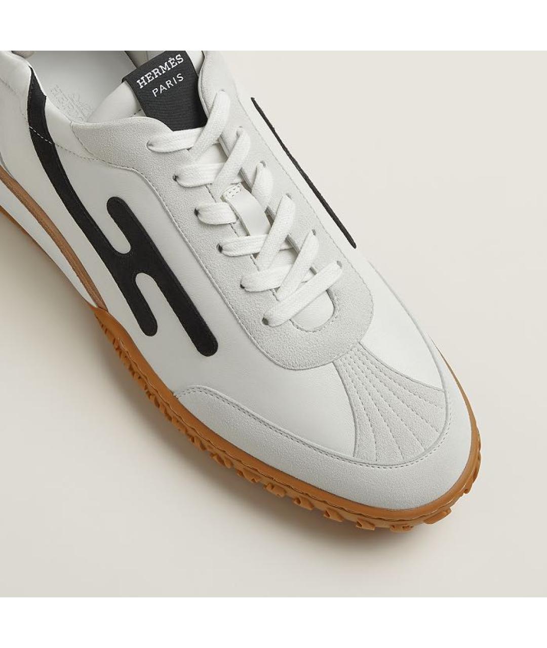 HERMES Белые кожаные низкие кроссовки / кеды, фото 6