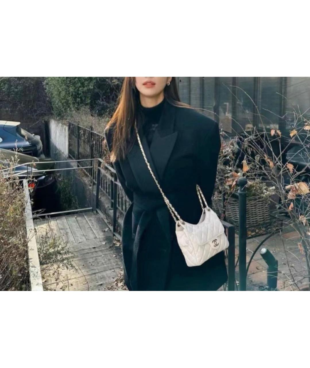 CHANEL Белая кожаная сумка через плечо, фото 8