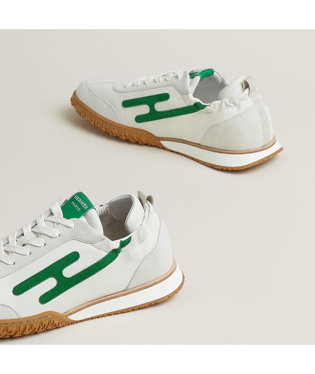 HERMES Белые кожаные низкие кроссовки / кеды, фото 5