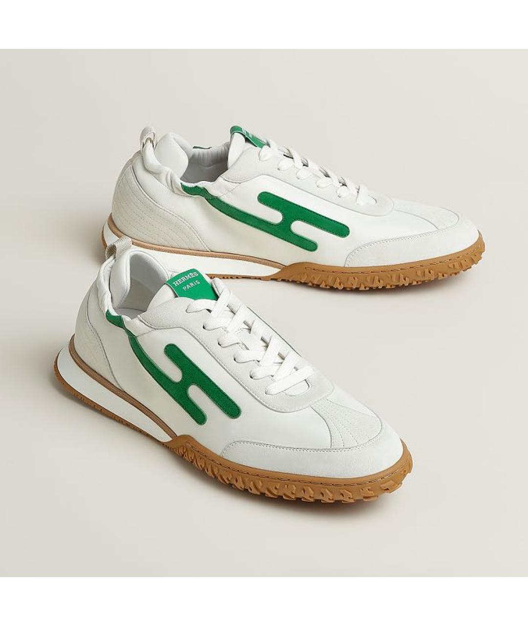 HERMES Белые кожаные низкие кроссовки / кеды, фото 2