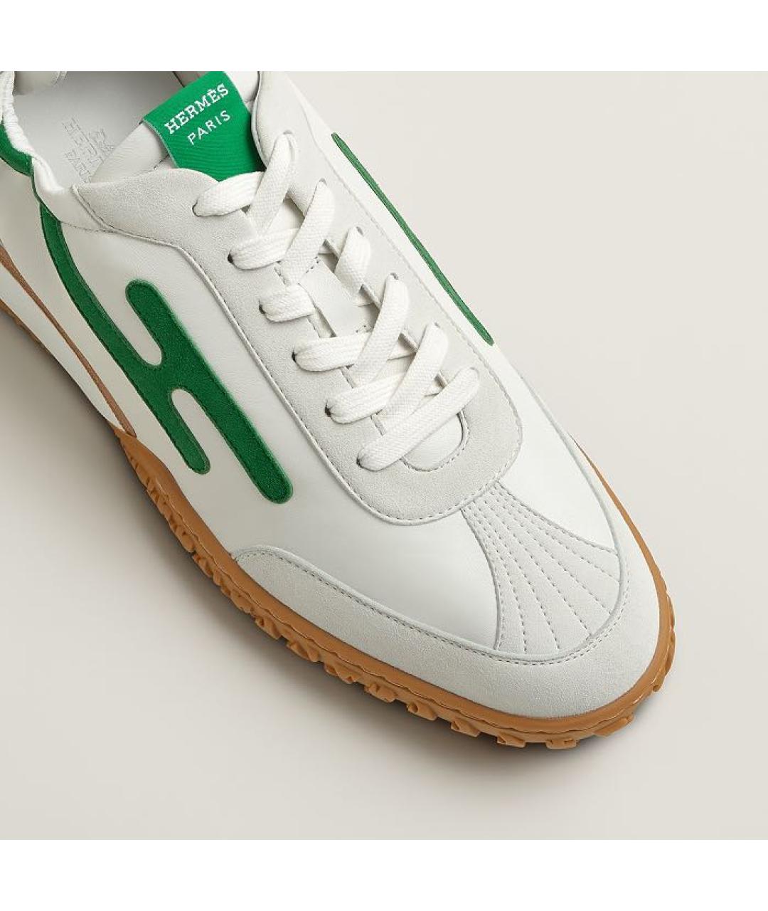 HERMES Белые кожаные низкие кроссовки / кеды, фото 6